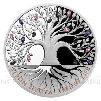 2021 - Niue 2 NZD Silver Crystal Coin - Tree of Life - Summer - Proof
Click to view the picture detail.