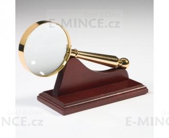 Gold-plated magnifier with wooden support
Click to view the picture detail.