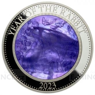 2023 - Cook Islands 25 $ Year of the Rabbit with Mother of Pearl - Proof
Click to view the picture detail.