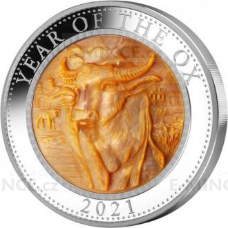 2021 - Cook Islands 25 $ Year of the Ox with Mother of Pearl - Proof
Click to view the picture detail.