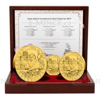 2019 - Niue 8750 NZD Set of Gold Bullion Coins Czech Lion 2019 Stand - 5oz, 10oz, 1kg
Click to view the picture detail.