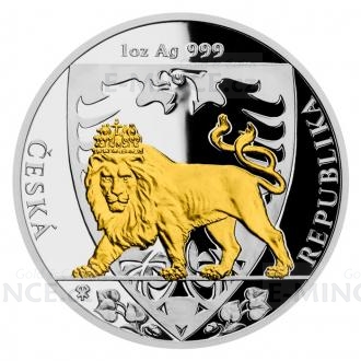 2020 - Niue 2 NZD Silver 1 oz Coin Czech Lion Partially Gilded - Number 70 Proof
Click to view the picture detail.