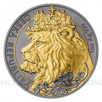 2021 - Niue 2 NZD Silver 1 oz Bullion Coin Czech Lion Ruthenium / Gold Plated - UNC
Click to view the picture detail.