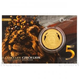 2022 - Niue 50 Niue Gold 1 oz Coin Czech Lion ANNIVERSARY Numbered - Proof
Click to view the picture detail.