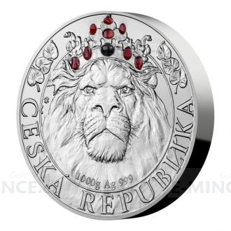 2022 - Niue 80 NZD Silver One-Kilo Coin Czech Lion with Sapphire and Garnets - Standard
Click to view the picture detail.