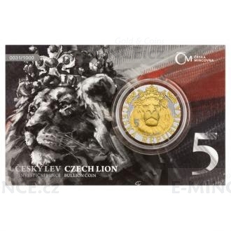 2022 - Niue 2 NZD Silver 1 oz Bullion Coin Czech Lion ANNIVERSARY Numbered Gilded - Proof
Click to view the picture detail.