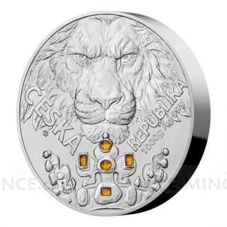 2023 - Niue 80 NZD Silver One-Kilo Coin Czech Lion with Citrine Stones - Standard
Click to view the picture detail.