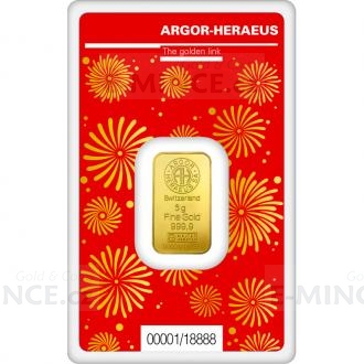 Gold Bar 5 g - Argor Heraeus Year of the Dragon
Click to view the picture detail.
