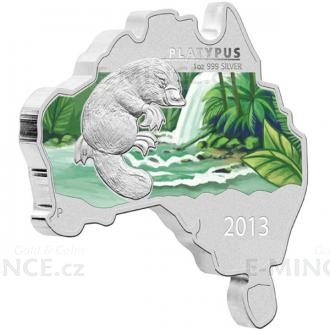2013 - Australia 1 $ - Australian Map Shaped Coin - Platypus 1oz
Click to view the picture detail.
