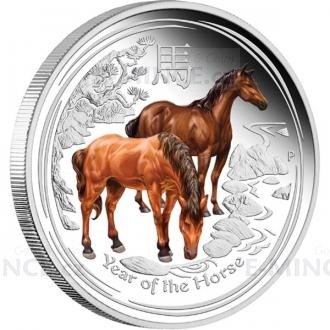 2014 - Australia 1 $ - Year of the Horse 1oz Silver Proof Coin Coloured
Click to view the picture detail.