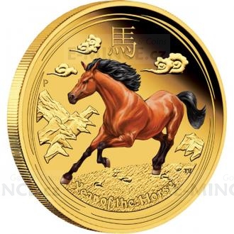 2014 - Australia 15 $ - Year of the Horse Gold Coloured - Proof
Click to view the picture detail.