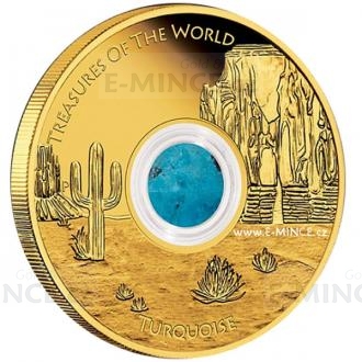 2015 - Australia 100 $ Treasures of the World Gold Coin - North America / Turquoise - Proof
Click to view the picture detail.