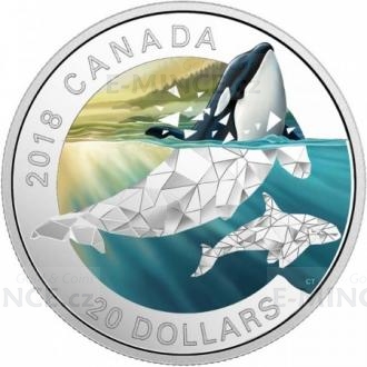 2018 - Canada 1 oz 20 CAD Geometric Fauna: Orcas - Proof
Click to view the picture detail.