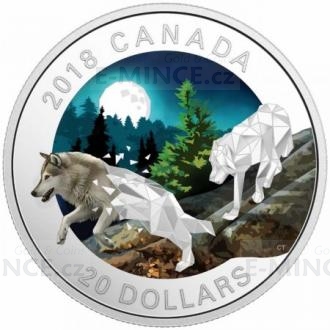 2018 - Canada 1 oz 20 CAD Geometric Fauna: Grey Wolves - Proof
Click to view the picture detail.
