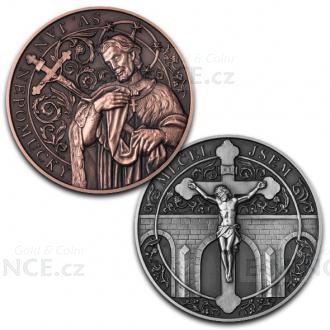 Saint John of Nepomuk - Set of 2 Medals - Antique Finish
Click to view the picture detail.