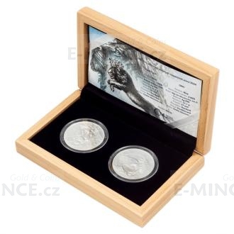 Set of Two Silver bullion coins Czech Lion 2021 and Slovak Eagle 2024 - UNC
Click to view the picture detail.
