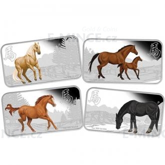 2014 - Cook Islands 4 x 1 $ - Year of the Horse Rectangle Set
Click to view the picture detail.