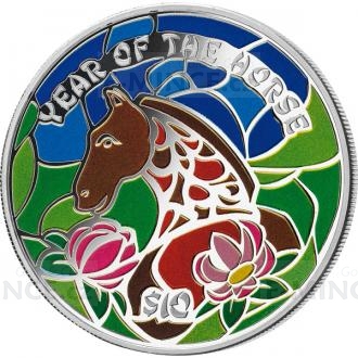 2014 - Fiji 10 $ - Year of the Horse Coloured - Proof
Click to view the picture detail.