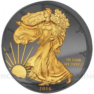 Silver Coin with Ruthenium 1 oz Golden Enigma 2016 Walking Liberty USA
Click to view the picture detail.