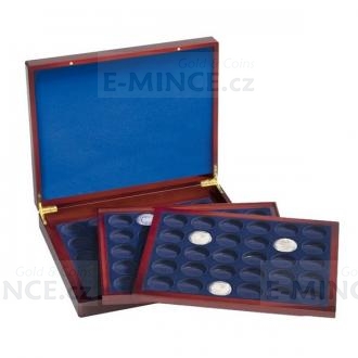Presentation Case VOLTERRA TRIO de Luxe, for 90 German10 coins in original capsules 
Click to view the picture detail.