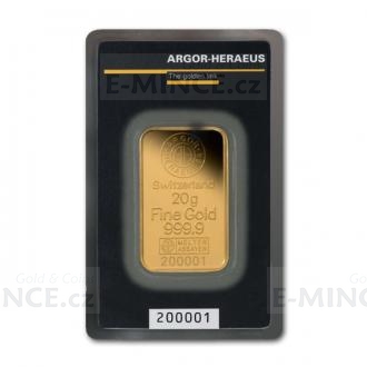 Goldbarren 20 g - Argor Heraeus
Klicken Sie zur Detailabbildung.