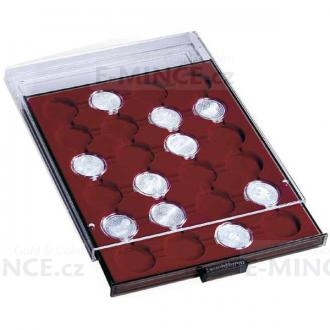 Coin boxes for coin capsules, smoke coloured 
Click to view the picture detail.