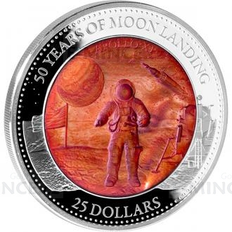 2019 - Solomon Islands 25 $ 50 Years of Moon Landing, with Mother of Pearl - Proof
Click to view the picture detail.