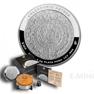 2015 - Mexico 100 $ Aztec Calendar 1 Kilo Silver - prooflike
Click to view the picture detail.