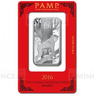 Silver Bar PAMP 1 oz (Ag 999) - Lunar Monkey
Click to view the picture detail.