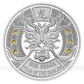 2024 - Samoa 2 WST Silver Crystal Coin - Year of the Dragon - proof
Click to view the picture detail.