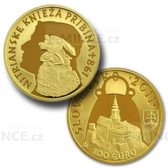 2011 - Slovakia 100 € - 1150th Anniversary of Death of Prince Pribina - Proof
Click to view the picture detail.
