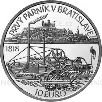 2018 - Slovakia 10 € 200th Anniversary of the First Steamer on the Danube River in Bratislava- Proof
Click to view the picture detail.