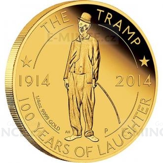 2014 - Tuvalu 25 $ - Charlie Chaplin: 100 Years of Laughter 1/4 oz Gold Proof Coin
Click to view the picture detail.