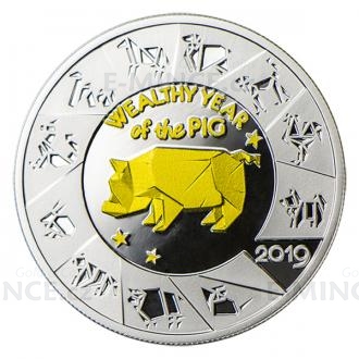 2019 - Niue 1 $ Wealthy Year of the Pig - proof
Click to view the picture detail.