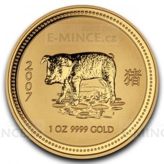 2007 - Australia 100 AUD Lunar Series I Year of the Pig 1 oz Au 999,9
Click to view the picture detail.