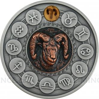 2020 - Niue 1 $ Zodiac Signs - Aries - Antique Finish
Click to view the picture detail.