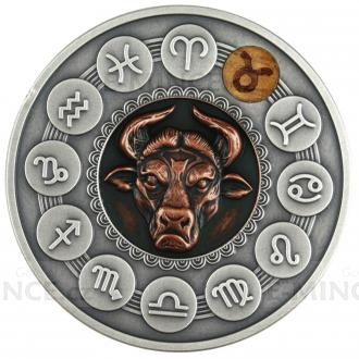 2020 - Niue 1 $ Zodiac Signs - Taurus - Antique finish
Click to view the picture detail.
