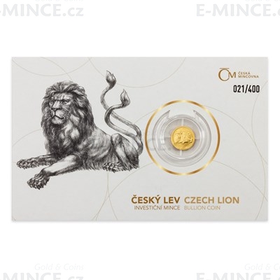 2017 Niue 1//25 oz Gold Czech Lion BU