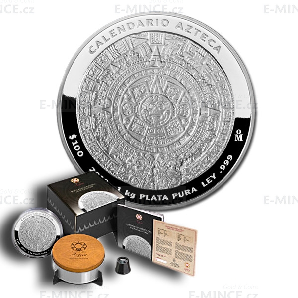15 Mexiko 100 Aztec Calendar 1 Kilo Silver Prooflike E Mince Cz Numismatika